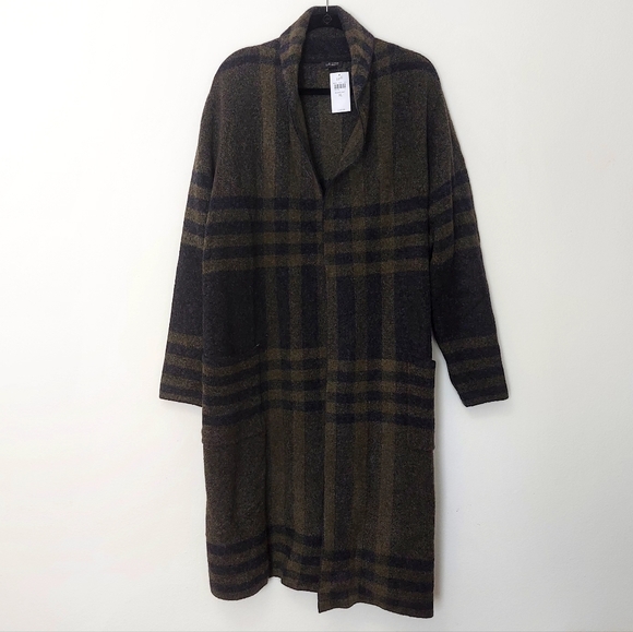 J. Jill Sweaters - NWT J. Jill Black and Olive Long Open Cardigan Sweater Size XL
